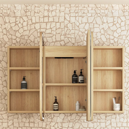 Otti Newport Natural Oak  LED Mirror Cabinet 1800mm