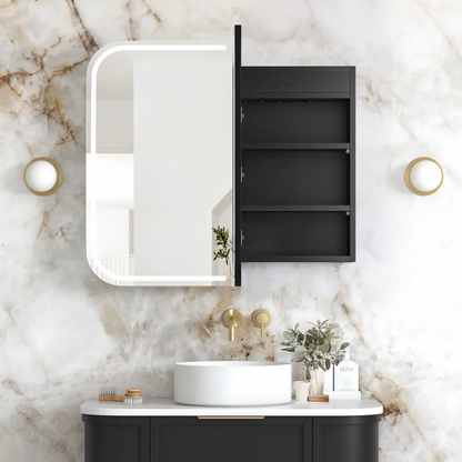 Otti Newport  Oak LED Mirror Cabinet 900mm