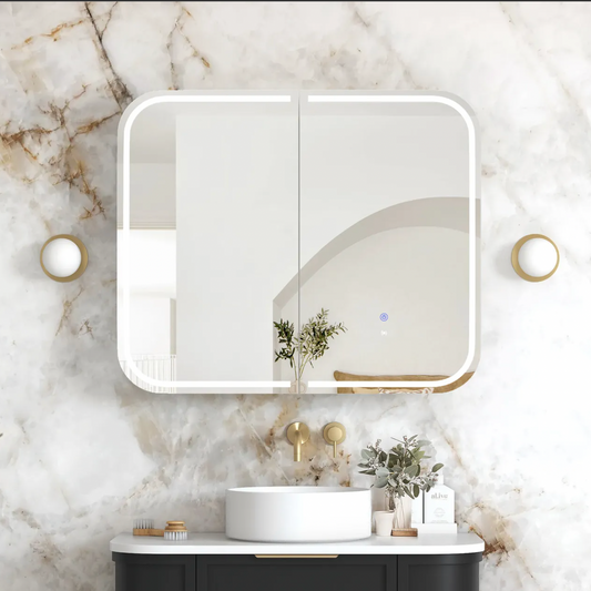 Otti Newport  Oak LED Mirror Cabinet 900mm