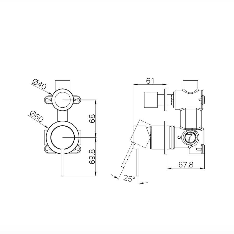 Nero Mecca Shower Mixer With Detached Diverter Button