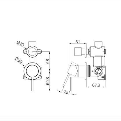 Nero Mecca Shower Mixer With Detached Diverter Button