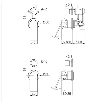 Nero Bianca Shower Mixer With Detached Diverter Button