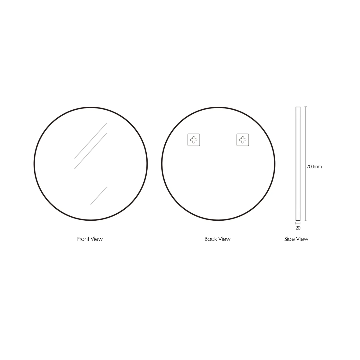 Otti London  Framed Mirror 700mm