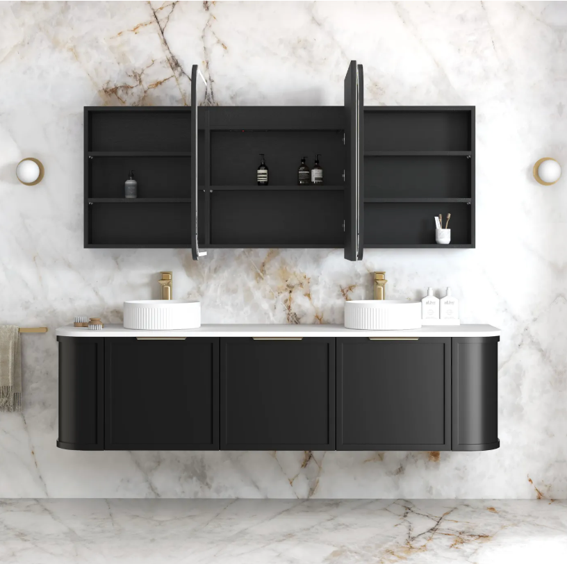 Otti Newport  Oak LED Mirror Cabinet 1800mm