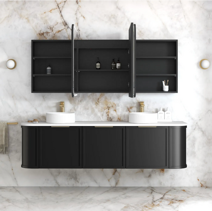 Otti Newport  Oak LED Mirror Cabinet 1800mm