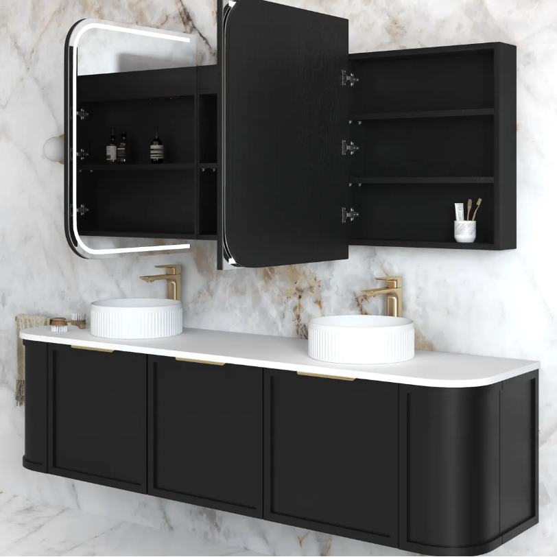 Otti Newport  Oak LED Mirror Cabinet 1800mm