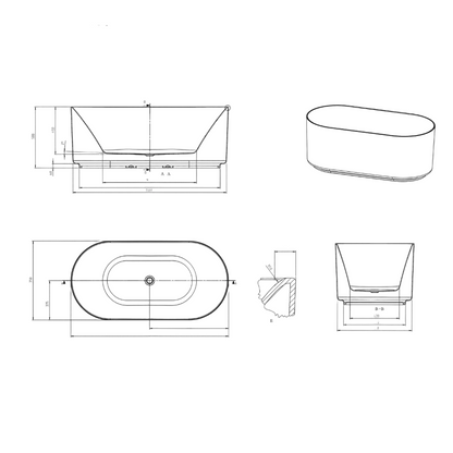 Otti Attica Celine 1500mm Freestanding Bath