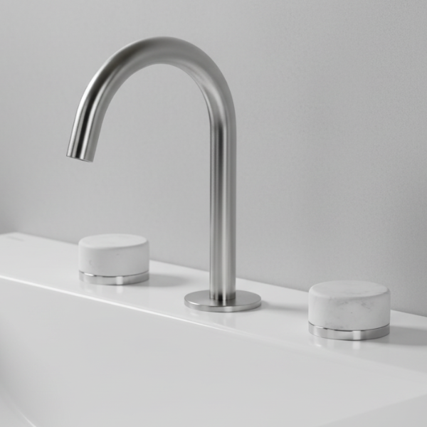 Nero Serenity Basin Set Arc Spout With Carrara Handle