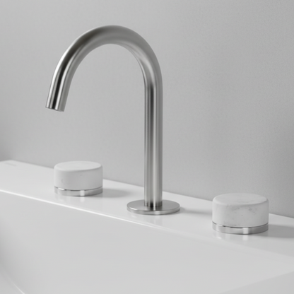 Nero Serenity Basin Set Arc Spout With Carrara Handle