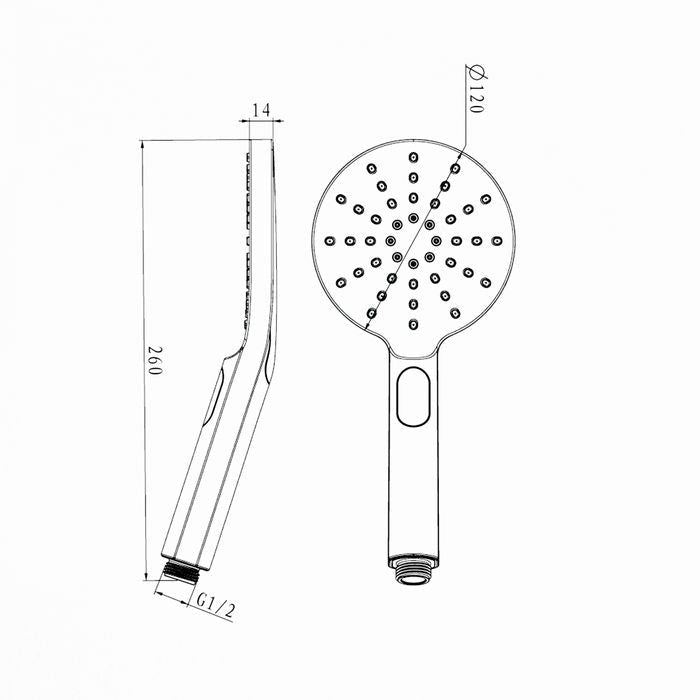 Inspire Pavia Round Compact Twin Shower Top Inlet