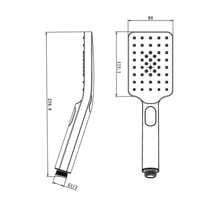 Inspire Taran Square Compact Twin Shower Top Inlet