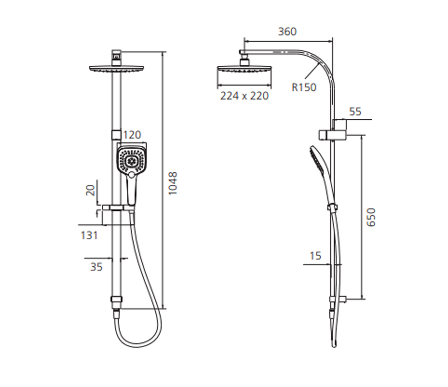 Oliveri Monaco Dual Shower Set