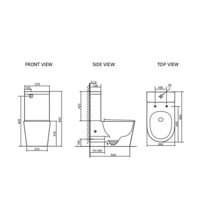 INSPIRE RADIANT RIMLESS TORNADO TOILET SUITE SLIM SEAT