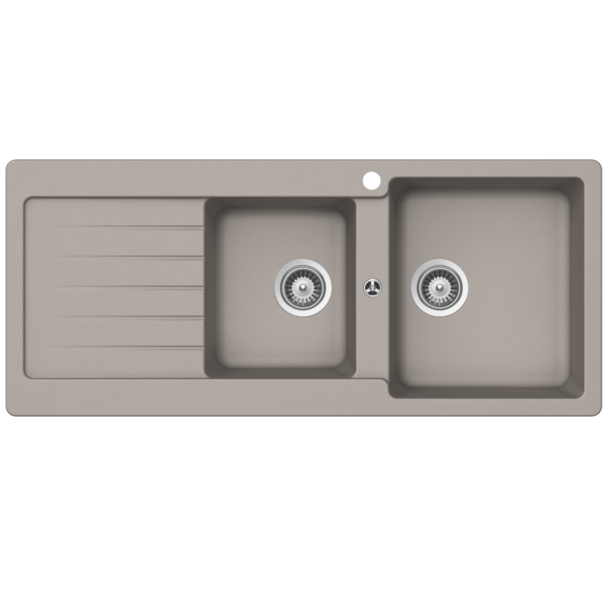 Abey SCHOCK Typos Topmount 1 & 3/4 Right Hand Bowl Sink & Drainer 1TH