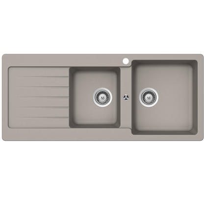 Abey SCHOCK Typos Topmount 1 & 3/4 Right Hand Bowl Sink & Drainer 1TH