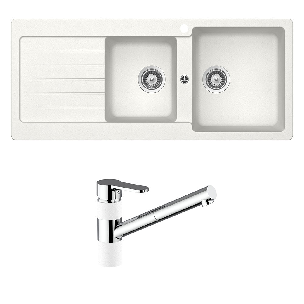 Schock Typos 1 & 3/4 Right Hand Bowl with Drainer 1TH & 400710A Kitchen Mixer Alpina