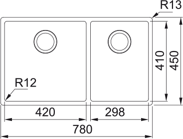 BOX220-42/29SBR Bolero 1 & 1/2 Bowl Sink