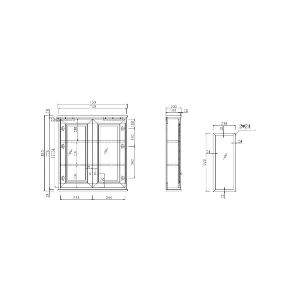 Turner Hastings Coventry Mirrored Shaving Cabinet 750mm