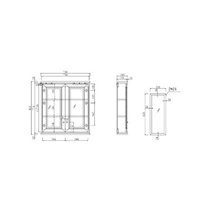 Turner Hastings Coventry Mirrored Shaving Cabinet 750mm