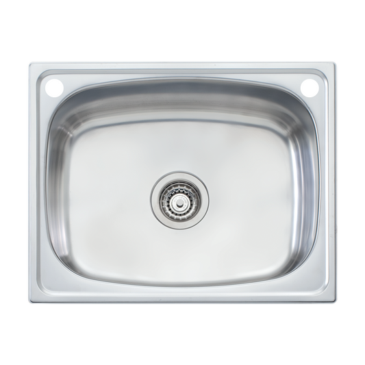 Oliveri Laundry 45L Tub With Rinse Bypass Stainless Steel