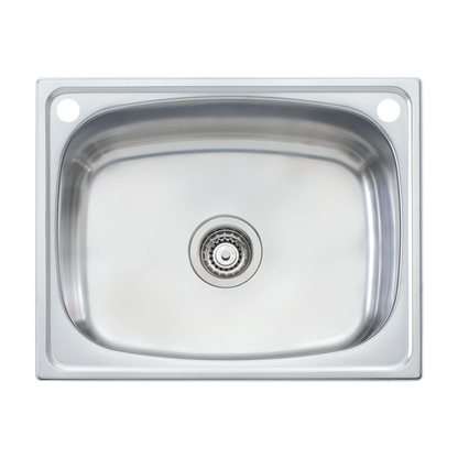 Oliveri Laundry 45L Tub With Rinse Bypass Stainless Steel