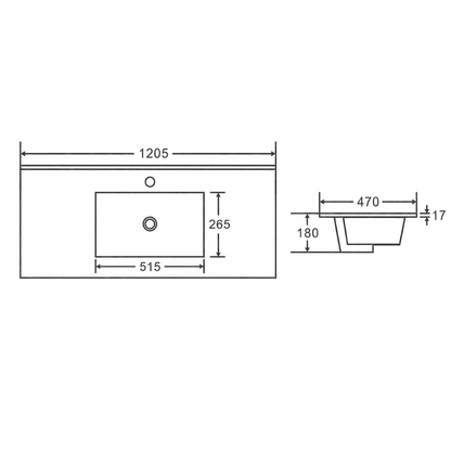 RITA 1200mm Freestanding Cabinet - Elegant Oak (+ TOP 120 + KB-120HE-EO)