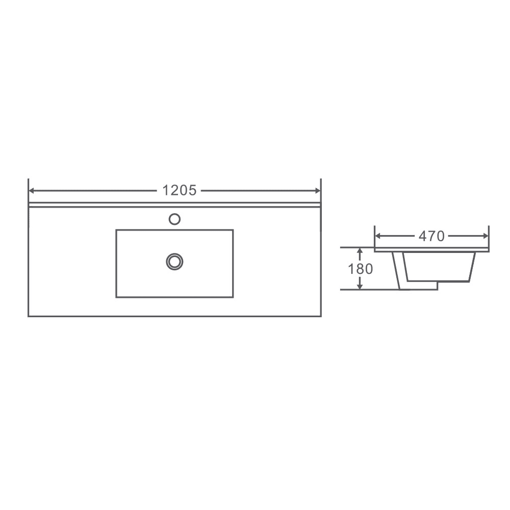 BIANCA 1200mm PVC Wall-Hung Vanity - 1200mm / Double Bowls / Cabinet + Ceramic Top