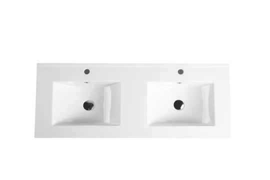 Seattle 1200mm Wall-Hung Cabinet - Matt White - 1200mm / Matt White Cabinet + Carrara White Stone Top