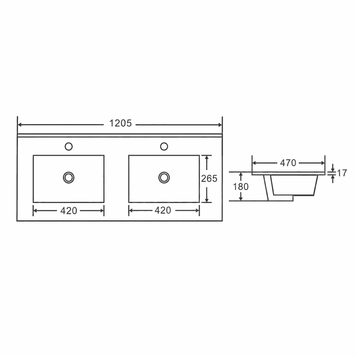 HERA 1200mm Freestanding Vanity - Elegant Oak