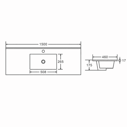 HERA 1500mm Freestanding Vanity - Elegant Oak
