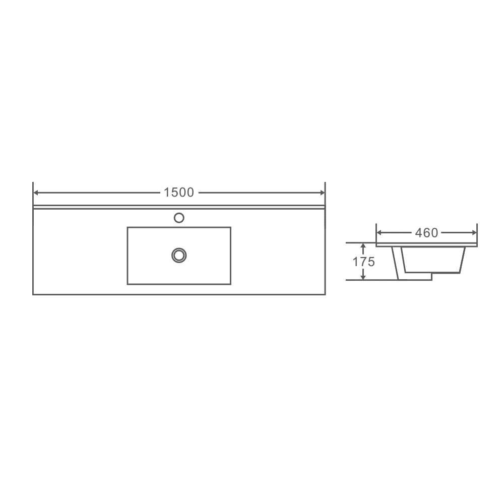 BIANCA 1500mm PVC Wall-Hung Vanity - 1500mm / Single Bowl / Cabinet Only