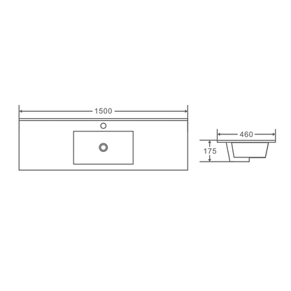 BIANCA 1500mm PVC Wall-Hung Vanity - 1500mm / Single Bowl / Cabinet + Ceramic Top