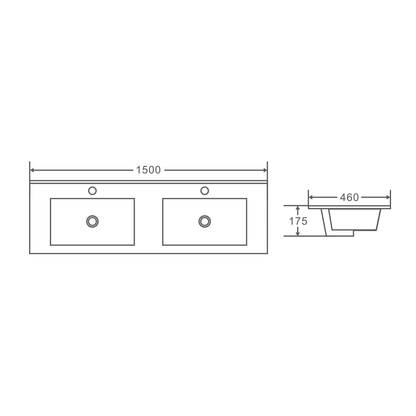 HERA 1500mm Wall-Hung Vanity - Elegant Oak - 1500mm / Elegant Oak Cabinet + Black Stone Top