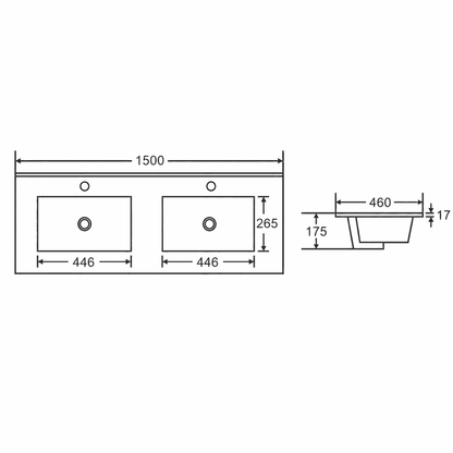 Paris 1500mm Wall-Hung Vanity - Walnut Woodmatt