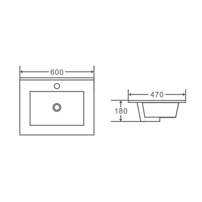 BIANCA 600mm PVC Freestanding Vanity - 600mm / Cabinet Only / Legs