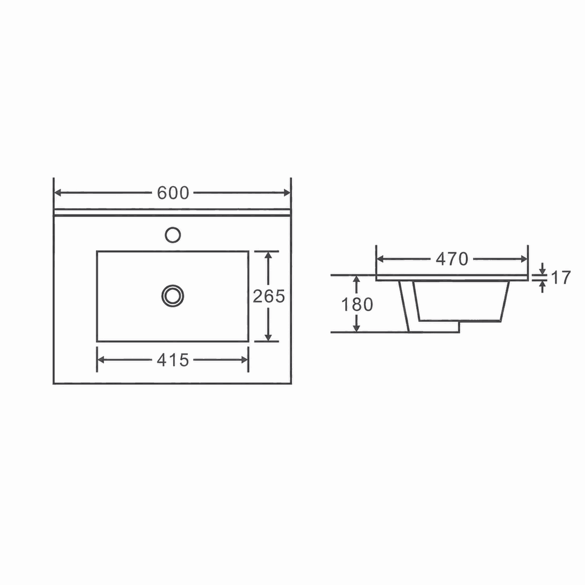 HERA 600mm Freestanding Vanity - Elegant  Oak (+ ST-60-CA + KB-60HE-EO)