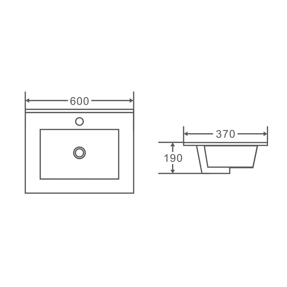 BIANCA 600mm PVC Slim Freestanding Vanity - 600mm / Cabinet Only / Legs