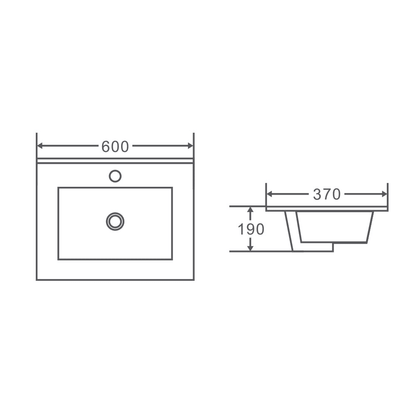 BIANCA 600mm PVC Slim Freestanding Vanity - 600mm / Cabinet Only / Legs