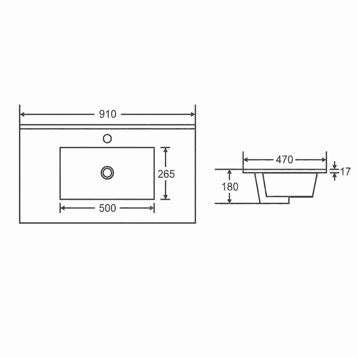 BIANCA 900mm MDF Wall-Hung Vanity (LHD) (+ OP 90)