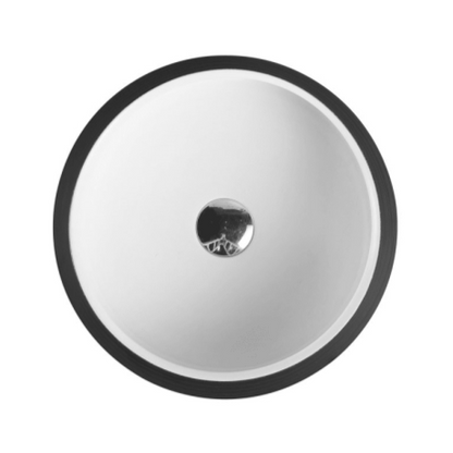 Trier 80 Counter-Top Round Basin - White with Art Matt Black