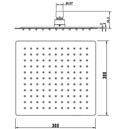 INSPIRE  SHOWER HEAD SQUARE 300MM