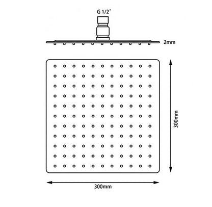 INSPIRE  SHOWER HEAD SQUARE 300MM
