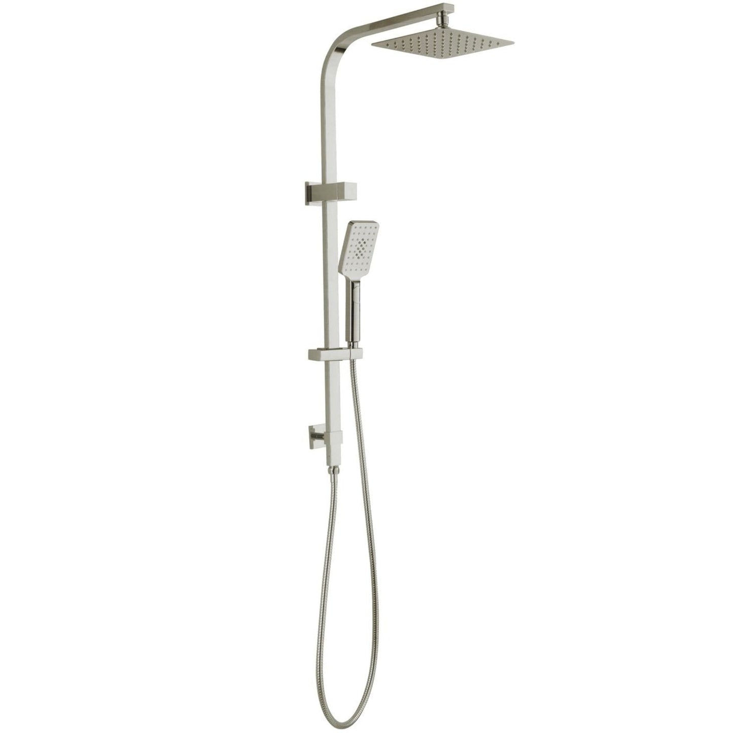 INSPIRE TARAN TWIN SHOWER ON RAIL WITH SINGLE HOSE TOP INLET 250MM