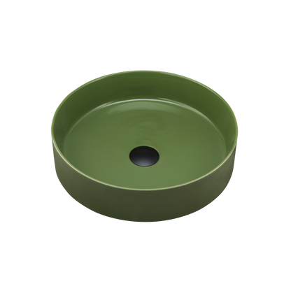 Oliveri Terzofoco Short Circular Counter Top Basin Olive Green