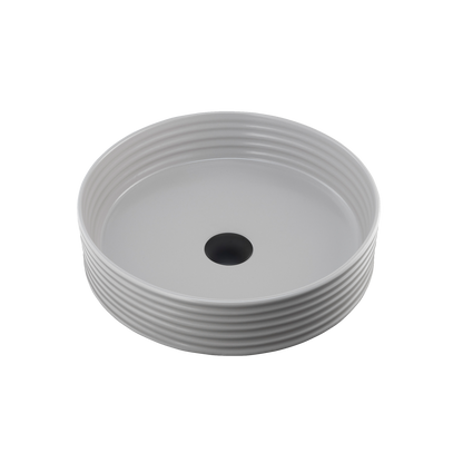 Oliveri Terzofoco Ribbed Short Circular Counter Top Basin Grey
