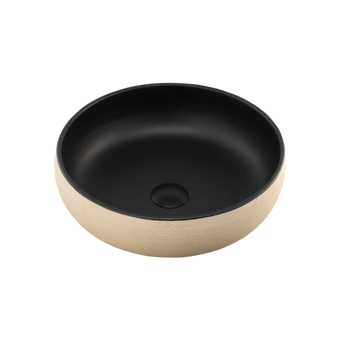 Oliveri Terzofoco Curved Counter Top Basin Light Earth and Matte Black