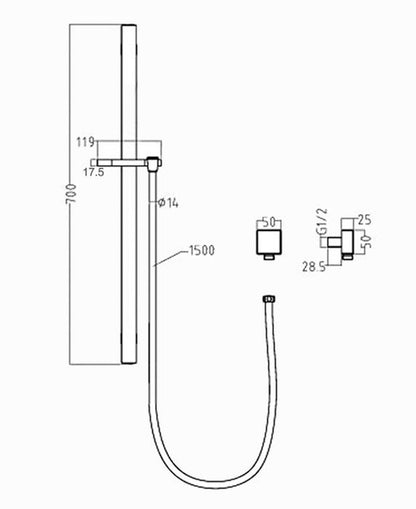 Inspire Taran Shower Rail