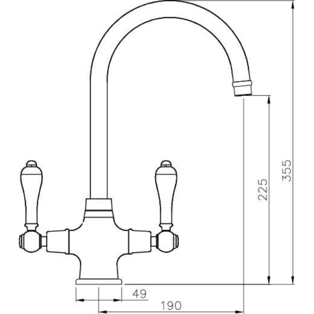 Turner Hastings Ludlow Double Sink Mixer