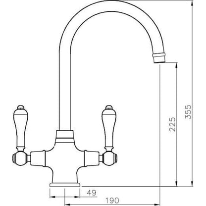 Turner Hastings Ludlow Double Sink Mixer