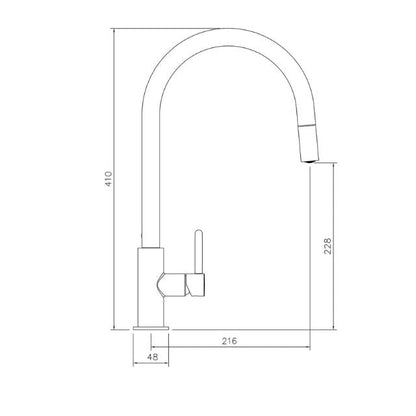 Turner Hastings Naples Pull Out Sink Mixer